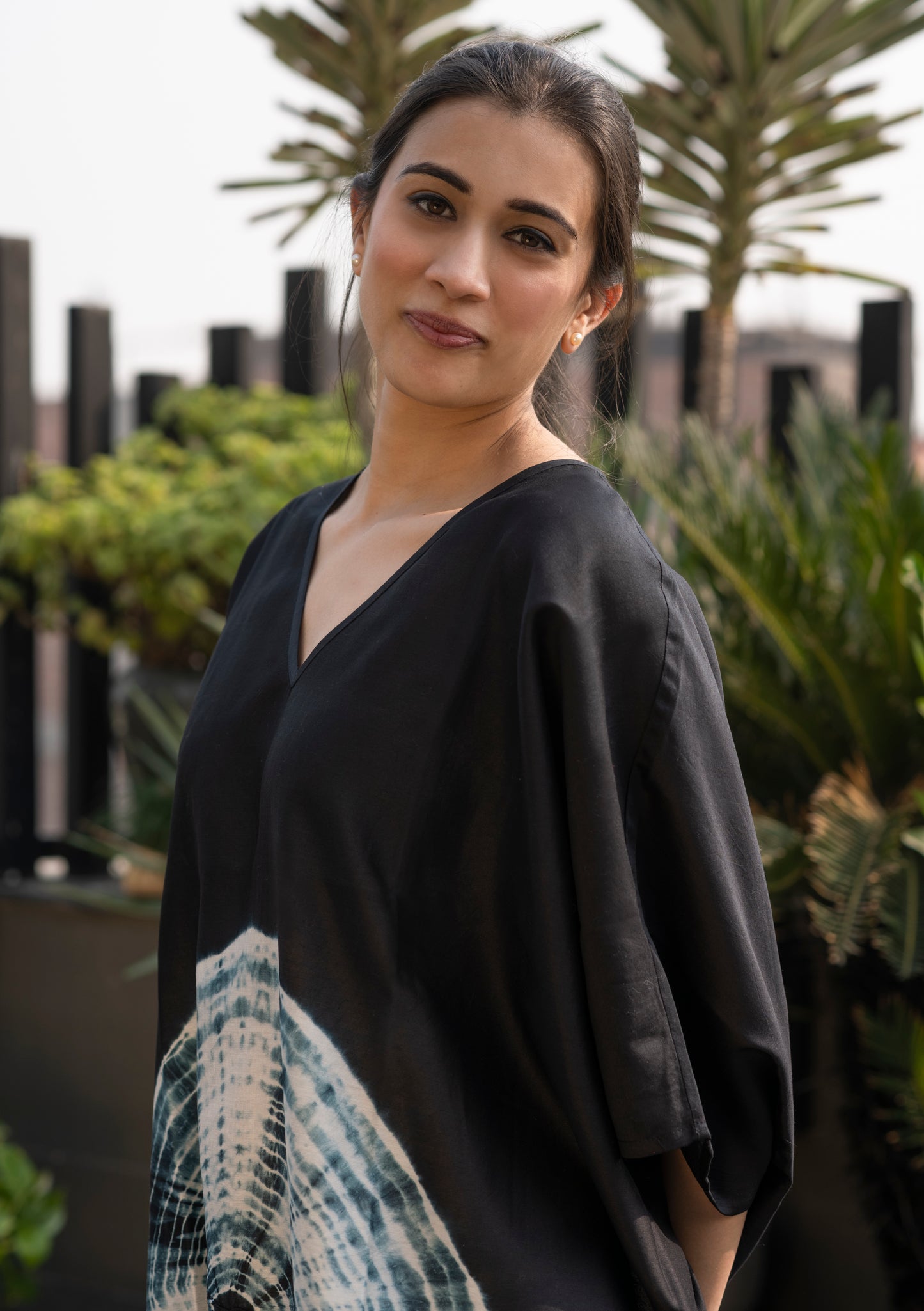 Black Shibori Kaftan