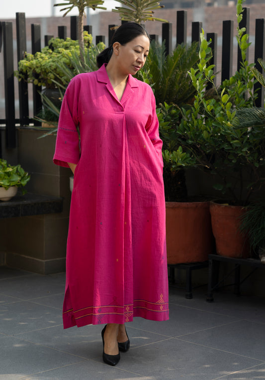 kala cotton pink maxi dress