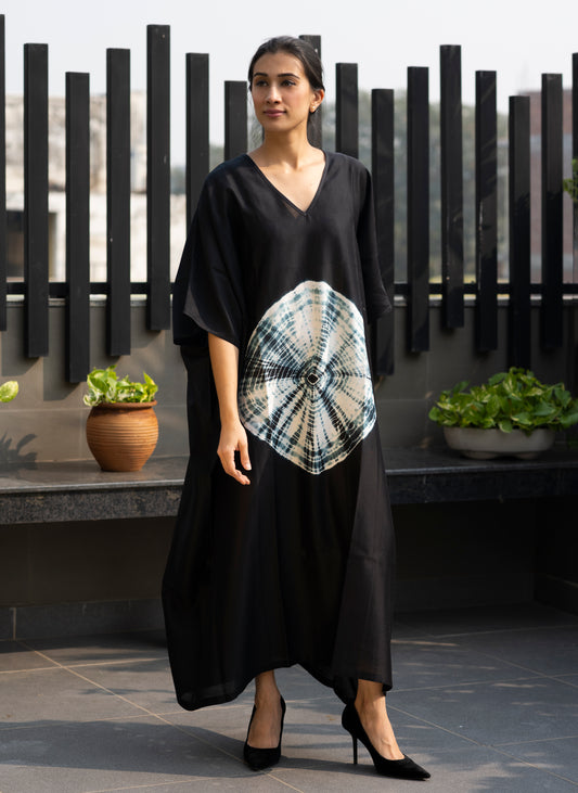 Black Shibori Kaftan