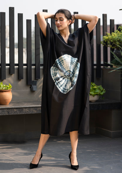 Black Shibori Kaftan