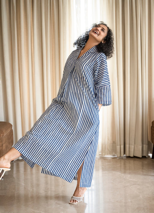 Blue Stripe Maxi Dress