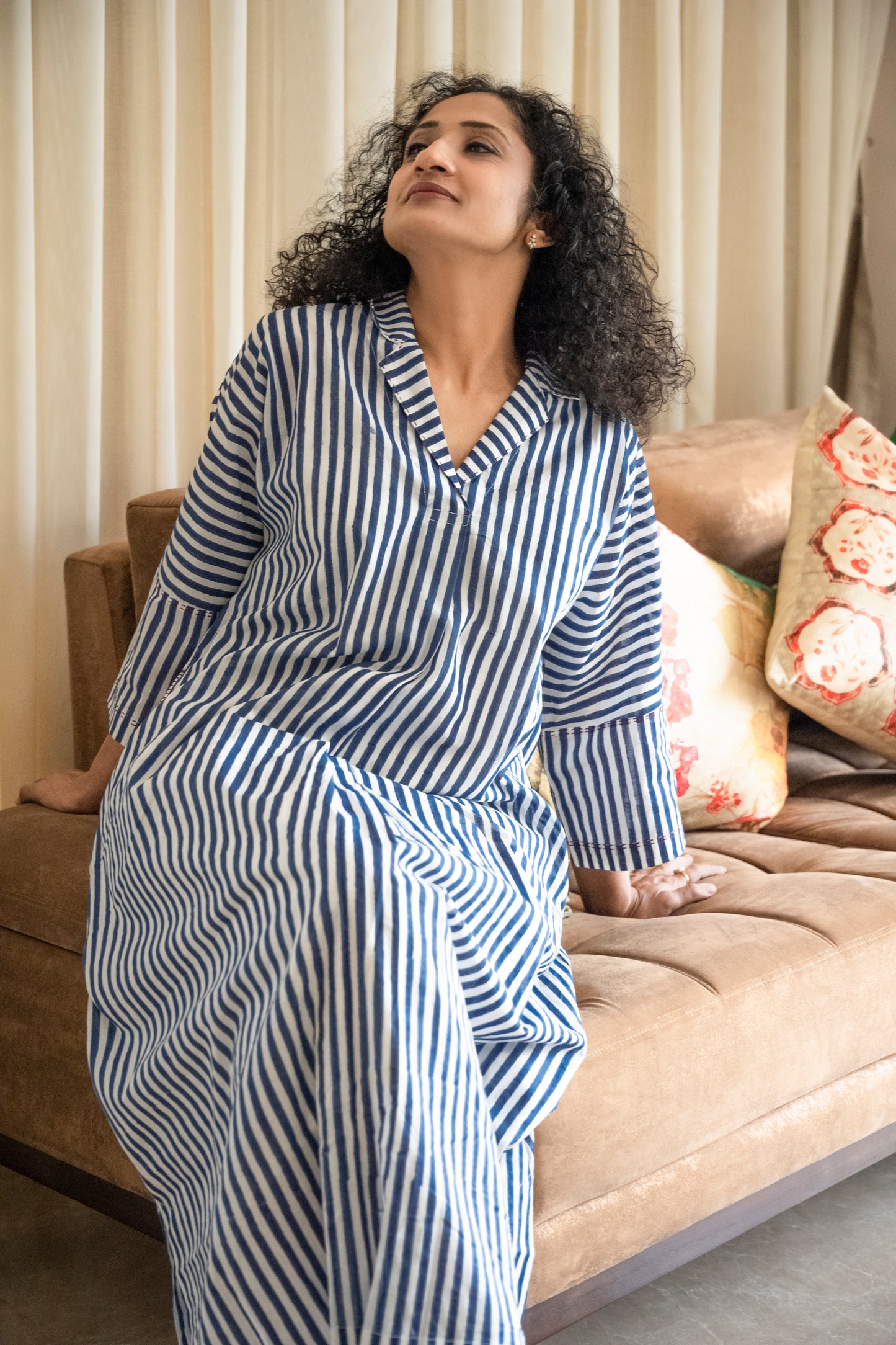 Blue Stripe Maxi Dress