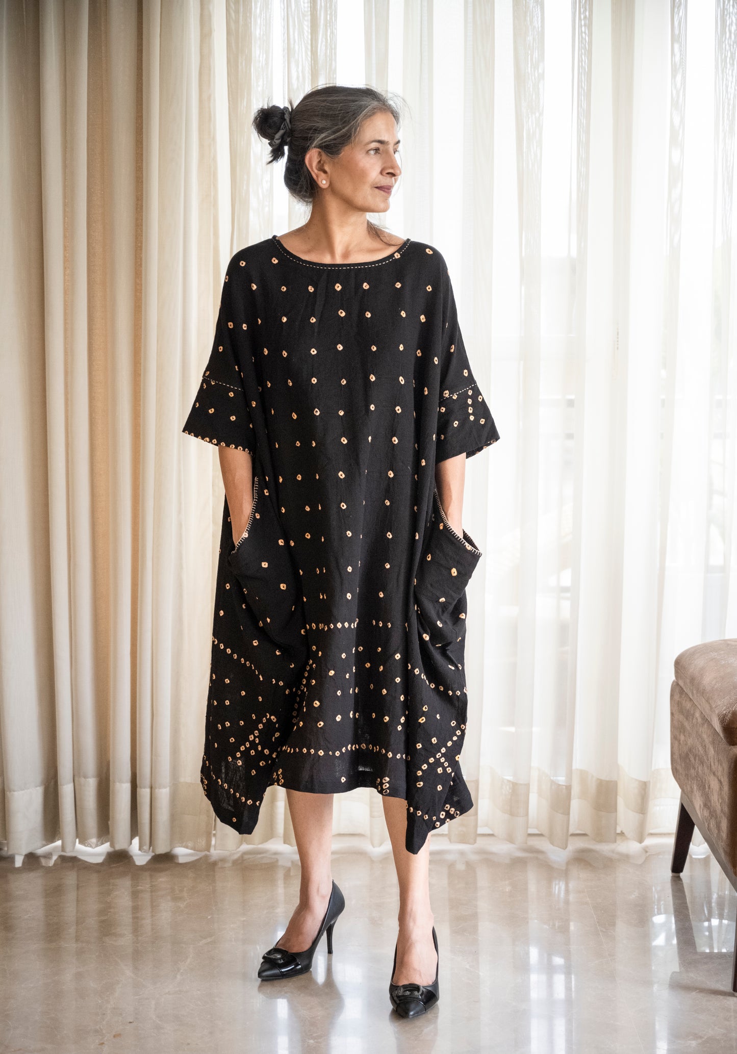 Bandhini Wing Dress Black