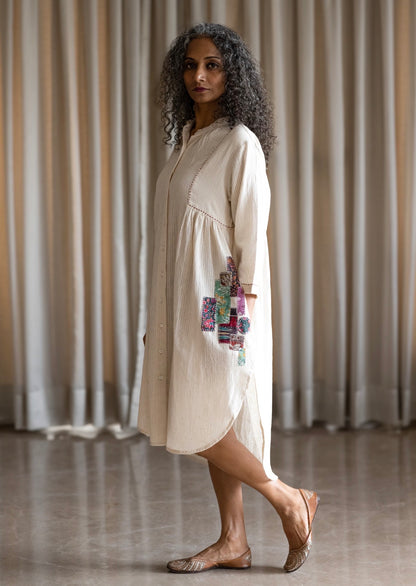 Shirt Dress with Boro patch work