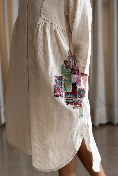 Shirt Dress with Boro patch work