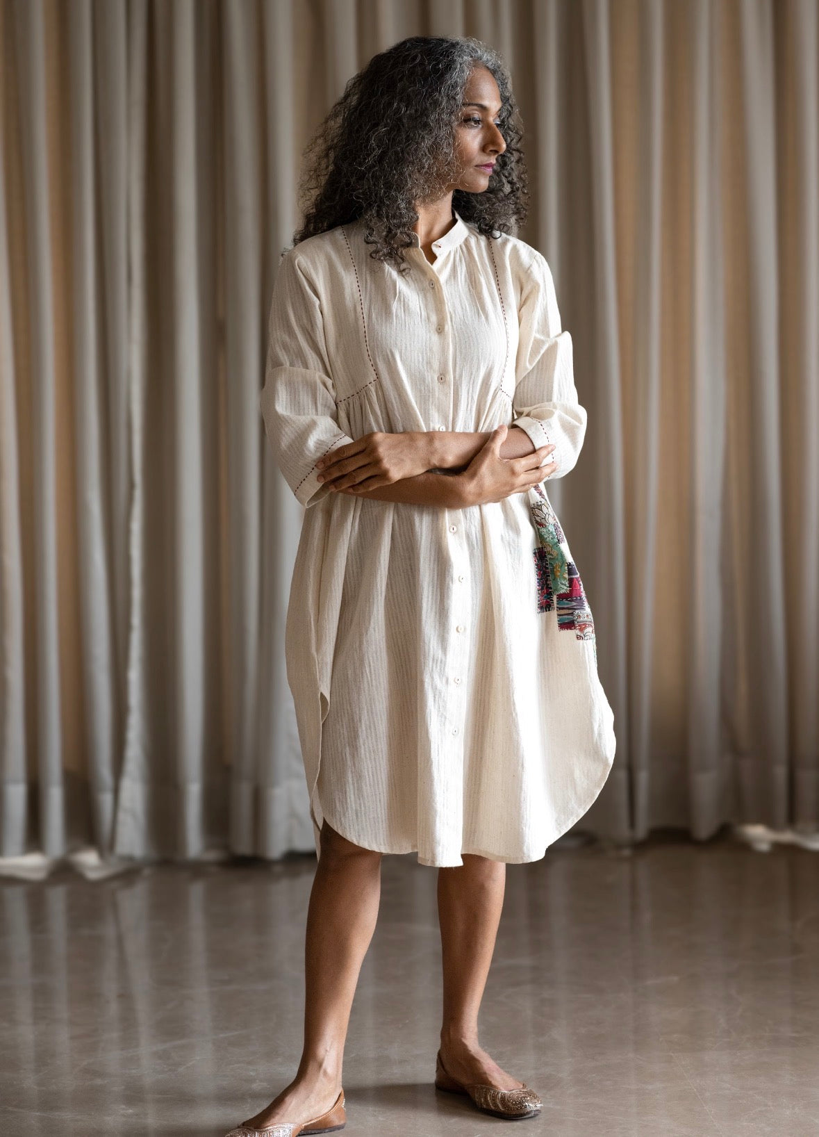 Shirt Dress with Boro patch work