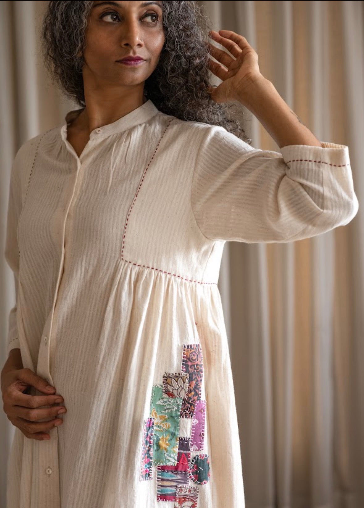 Shirt Dress with Boro patch work