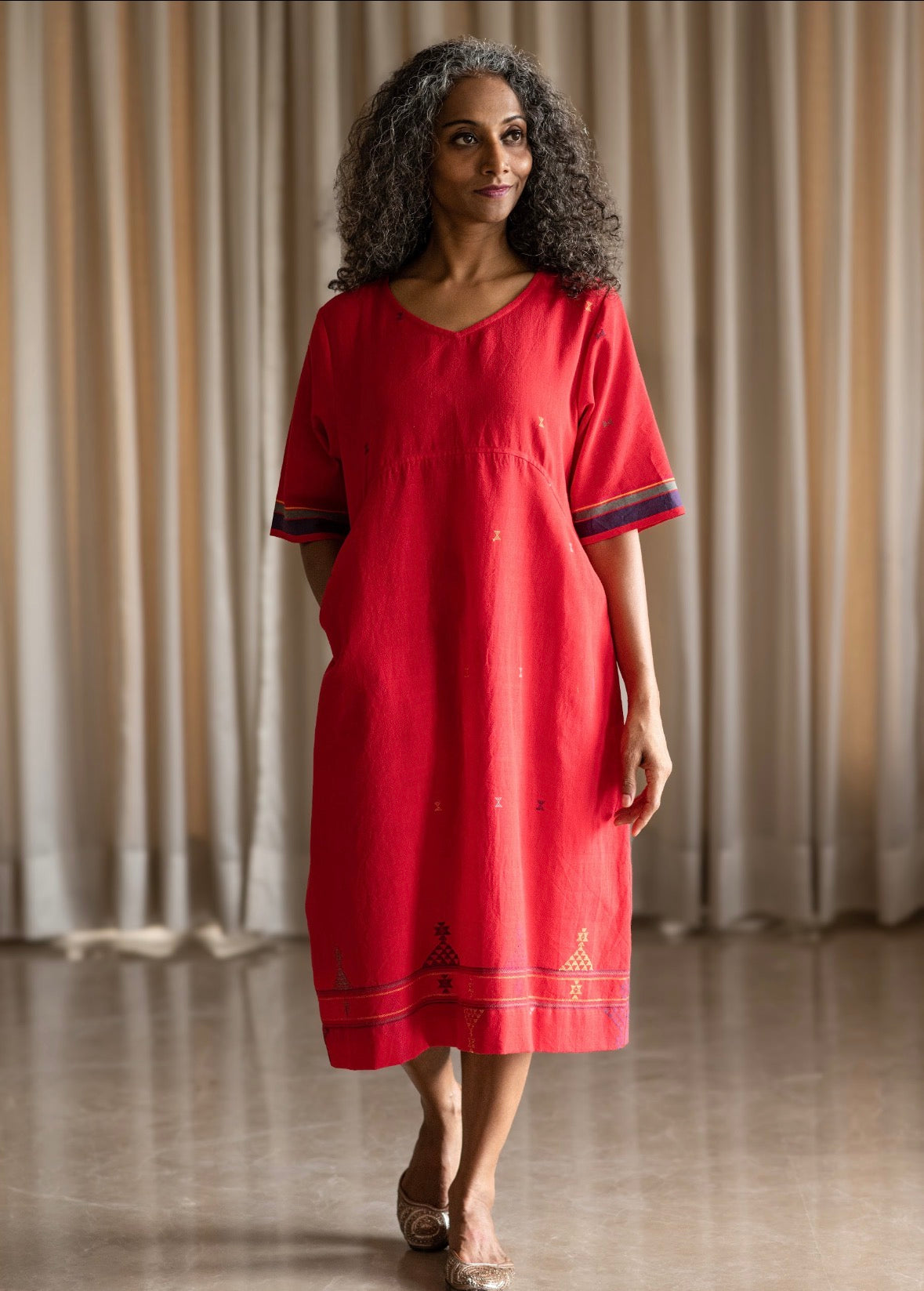 Scarlett kala Cotton Extra Weft Sheath Dress