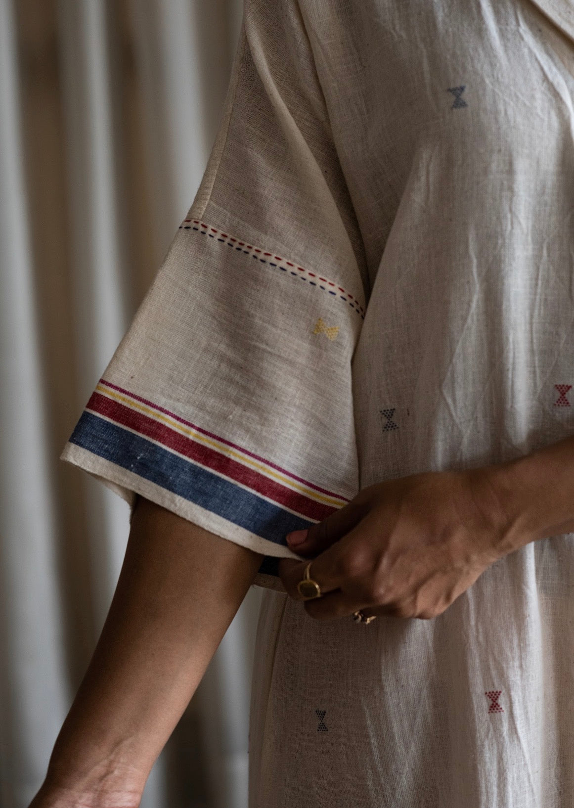 Kala Cotton white collared  Maxi Dress